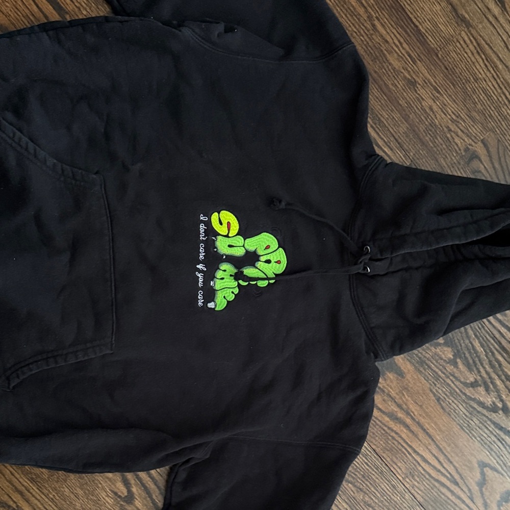 Supreme Black Hoodie with Red Tag